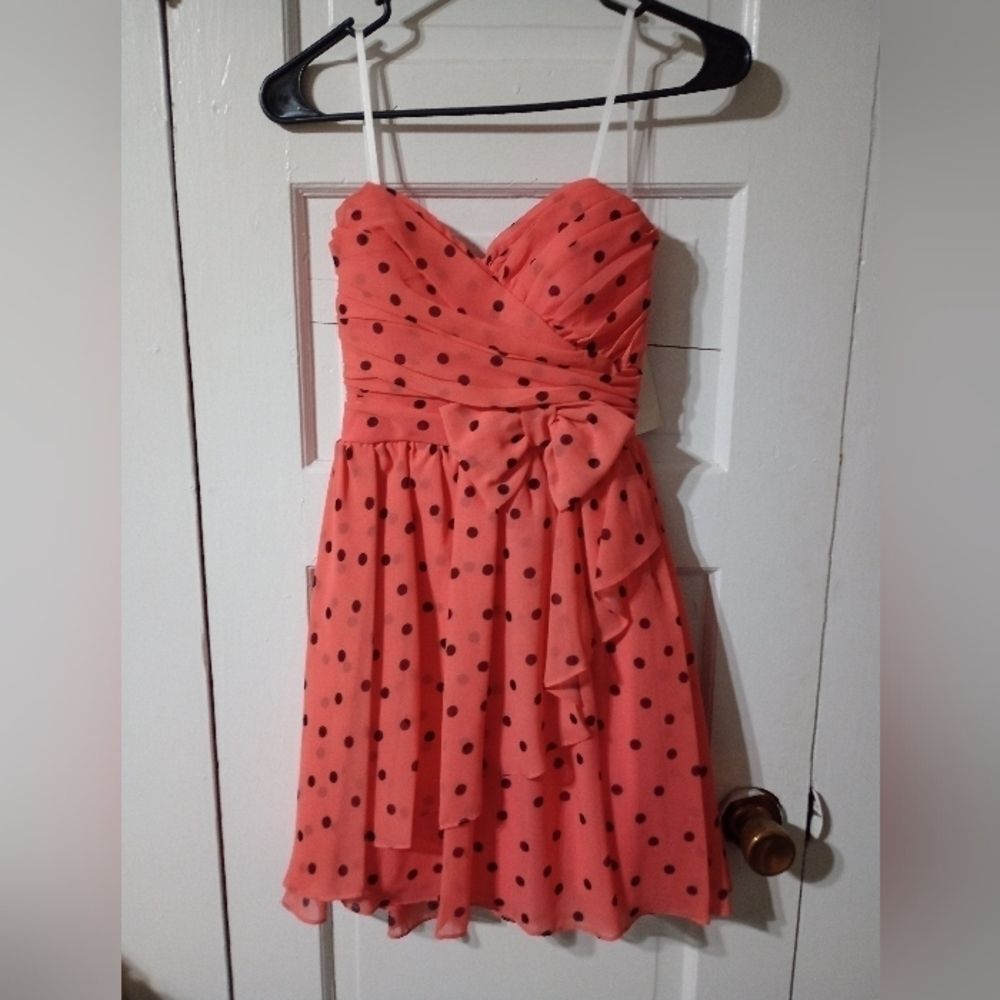 B Darlin size 5/6 nwt strapless polka dot cocktail dress